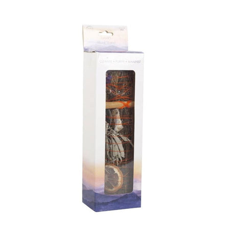 9in Ritual Wand Smudge Stick with Rosemary, Palo Santo and Aventurine - at Gift Moments