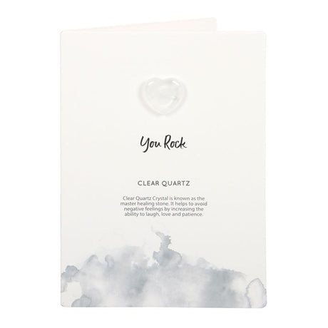 You Rock Clear Quartz Crystal Heart Greeting Card - Greeting Cards at Gift Moments