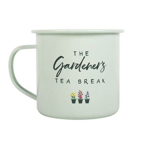 Gardener's Tea Break Botanical Enamel Mug - Mugs at Gift Moments