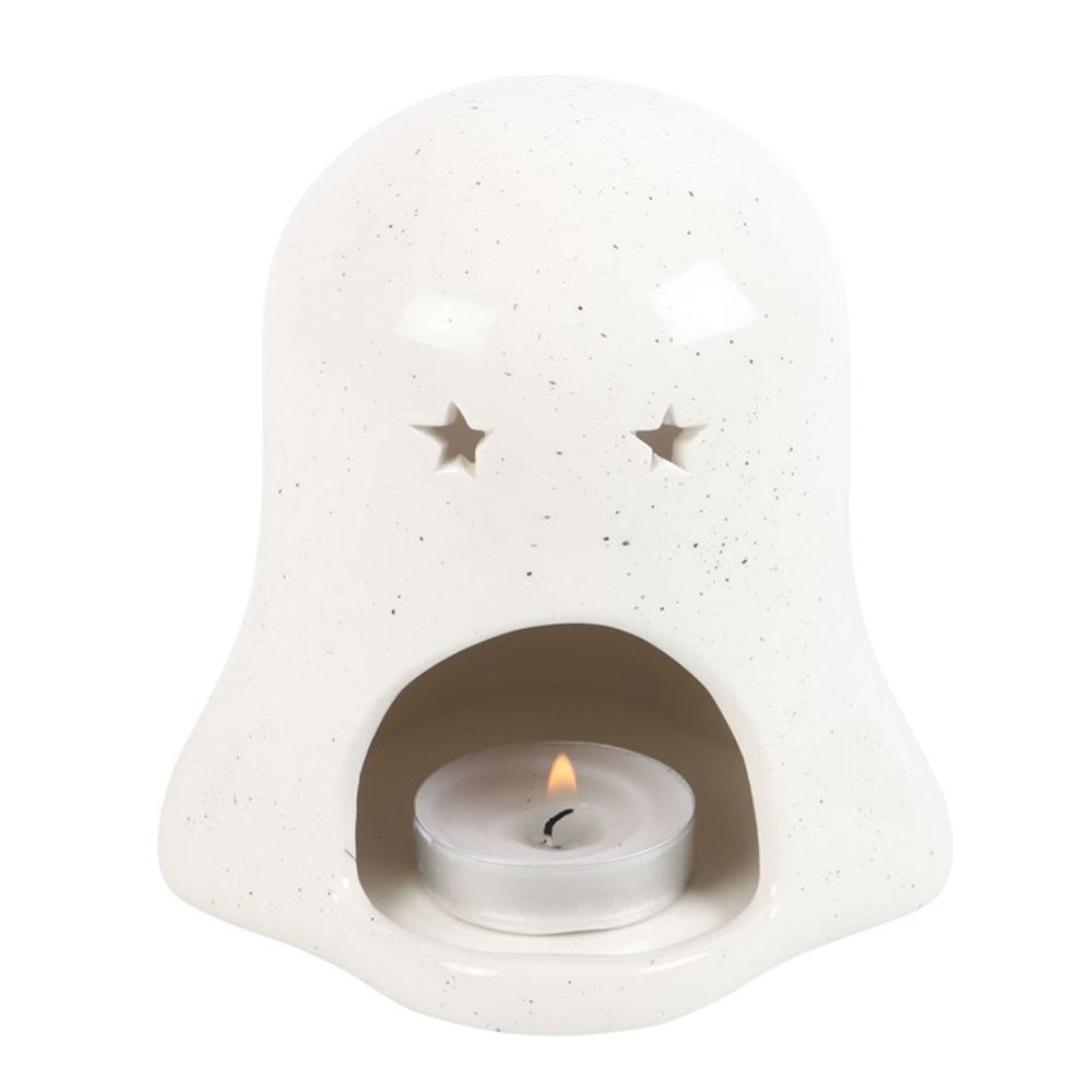 Ghost Shaped Tealight Candle Holder with Pumpkin - Candles at Gift Moments