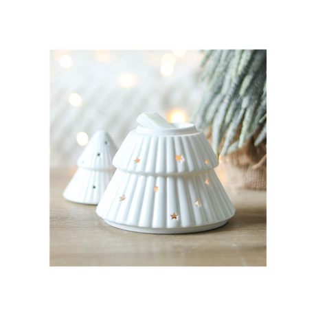 White Christmas Tree Oil Burner - Oil & Wax Burners at Gift Moments