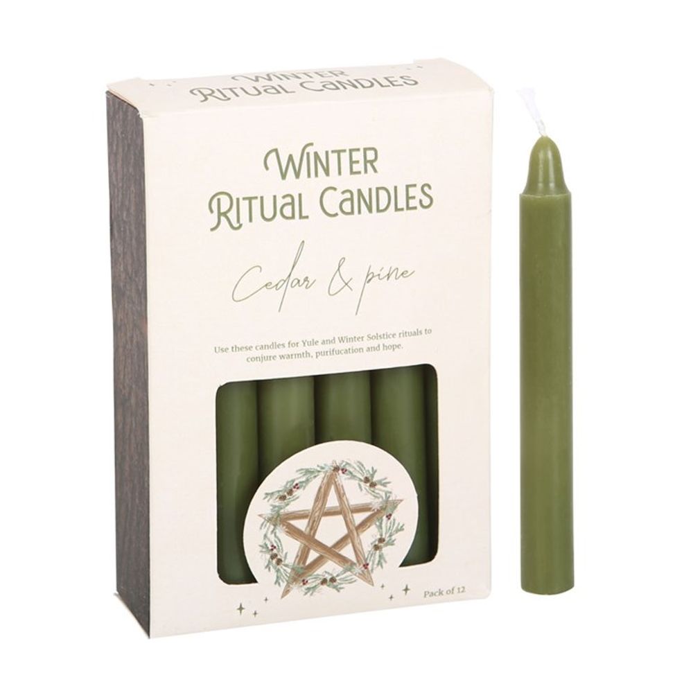 Cedar & Pine Winter Ritual Spell Candles - Candle Holders at Gift Moments