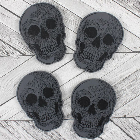 Set Of 4 Skull Coasters - Coasters at Gift Moments