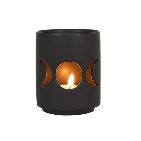 Small Black Triple Moon Cut Out Tealight Holder - Candle Holders at Gift Moments