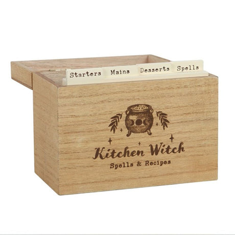 Kitchen Witch Wooden Recipe Box - at Gift Moments