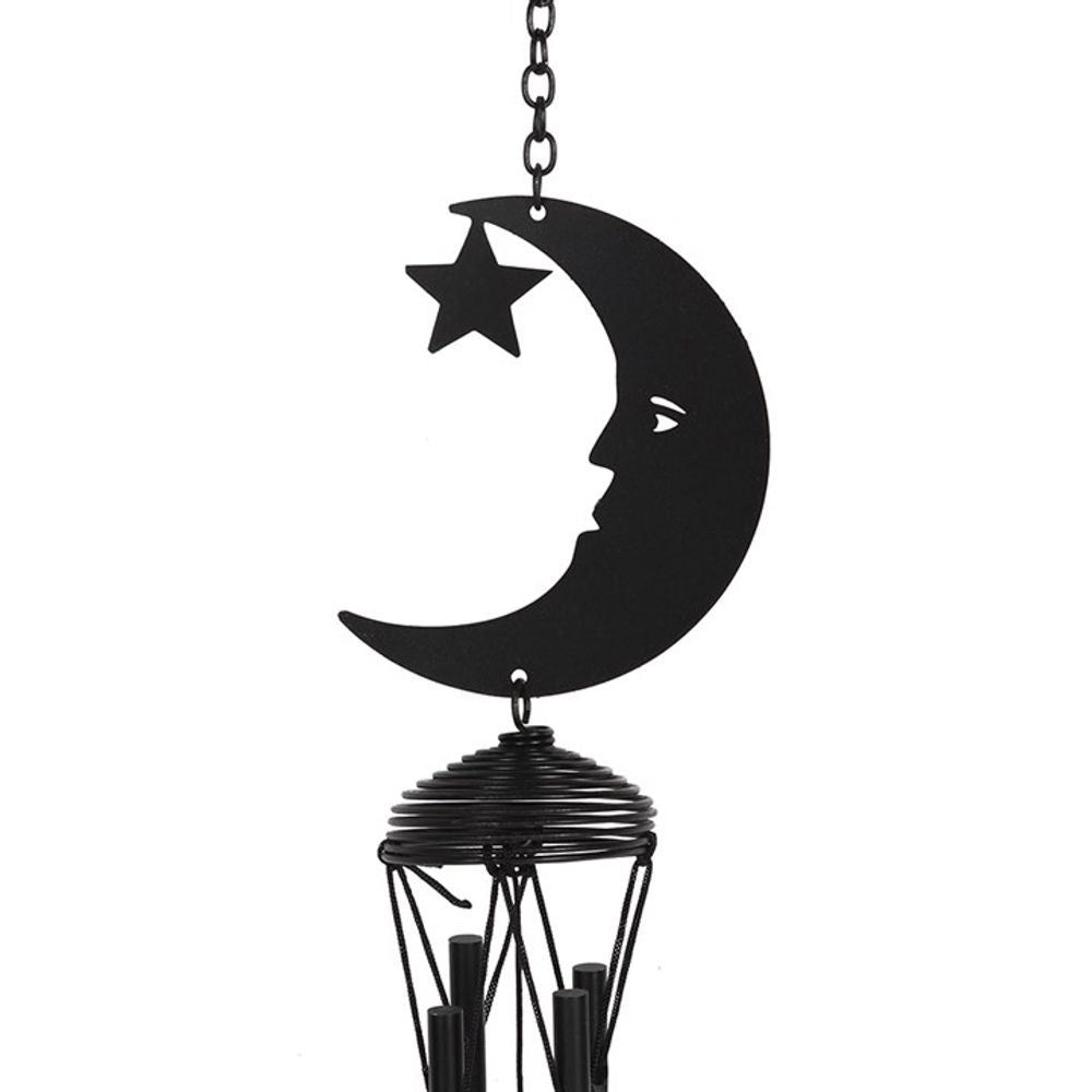 Black Crescent Moon Cutout Windchime - Wind Chimes at Gift Moments