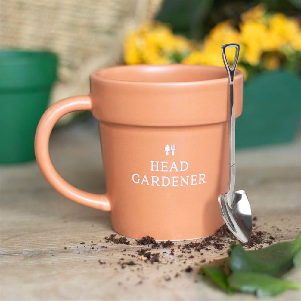 Head Gardener Ceramic Plant Pot Mug and Spoon - Mugs at Gift Moments