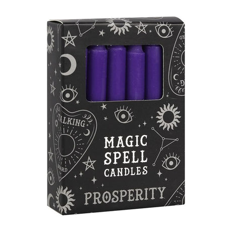 Set of 12 Purple 'Prosperity' Spell Candles - Candles at Gift Moments