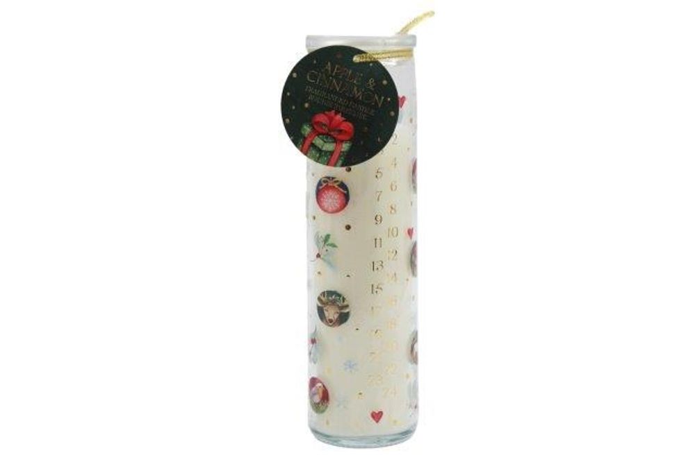 20cm Christmas Bauble Advent Tube Candle - Candles at Gift Moments