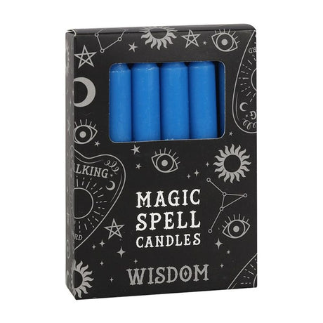 Set of 12 Blue 'Wisdom' Spell Candles - Candles at Gift Moments