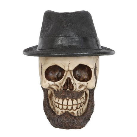 Skull Ornament with Trilby Hat - at Gift Moments