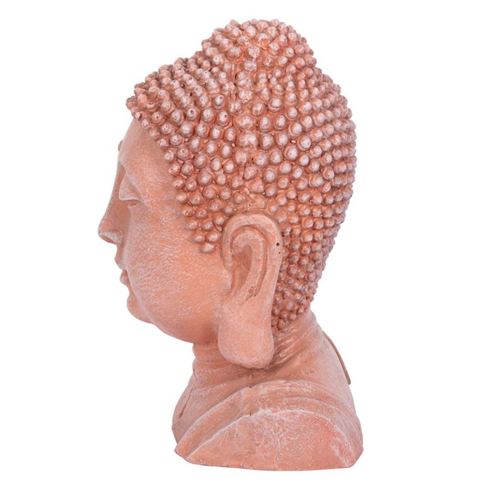 Terracotta Effect Buddha Head Ornament 41cm - Garden Ornaments at Gift Moments