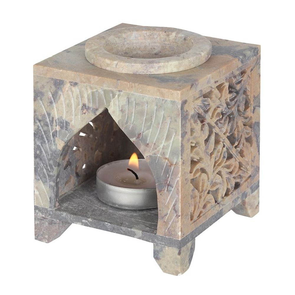 Moroccan Arch Cutout Soapstone Oil Burner - Oil & Wax Burners at Gift Moments