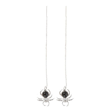 Black Obsidian Spider Threader Earrings - Jewellery at Gift Moments