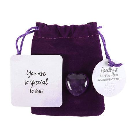 You Are Special to Me Amethyst Crystal Heart in a Bag - at Gift Moments