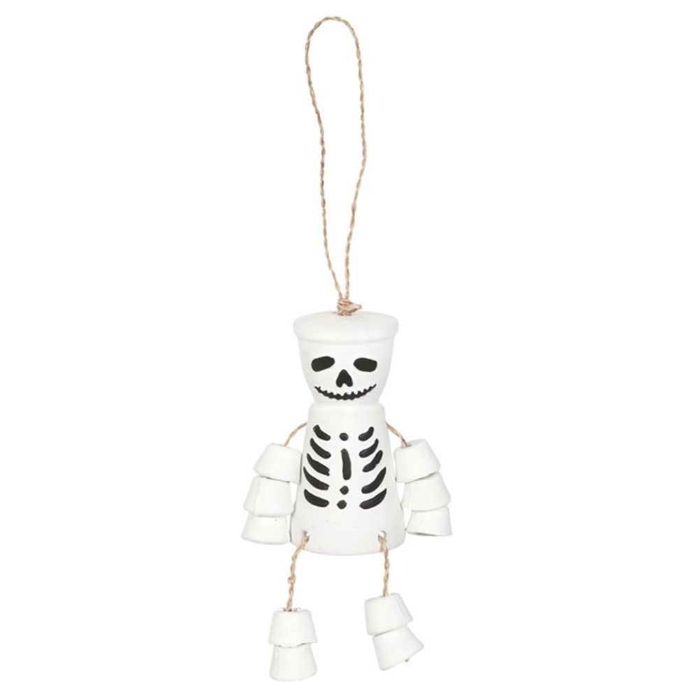 White Skeleton Terracotta Pot Man - at Gift Moments