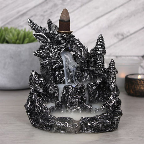 Silver Dragon Backflow Incense Burner With Light - Incense Holders at Gift Moments