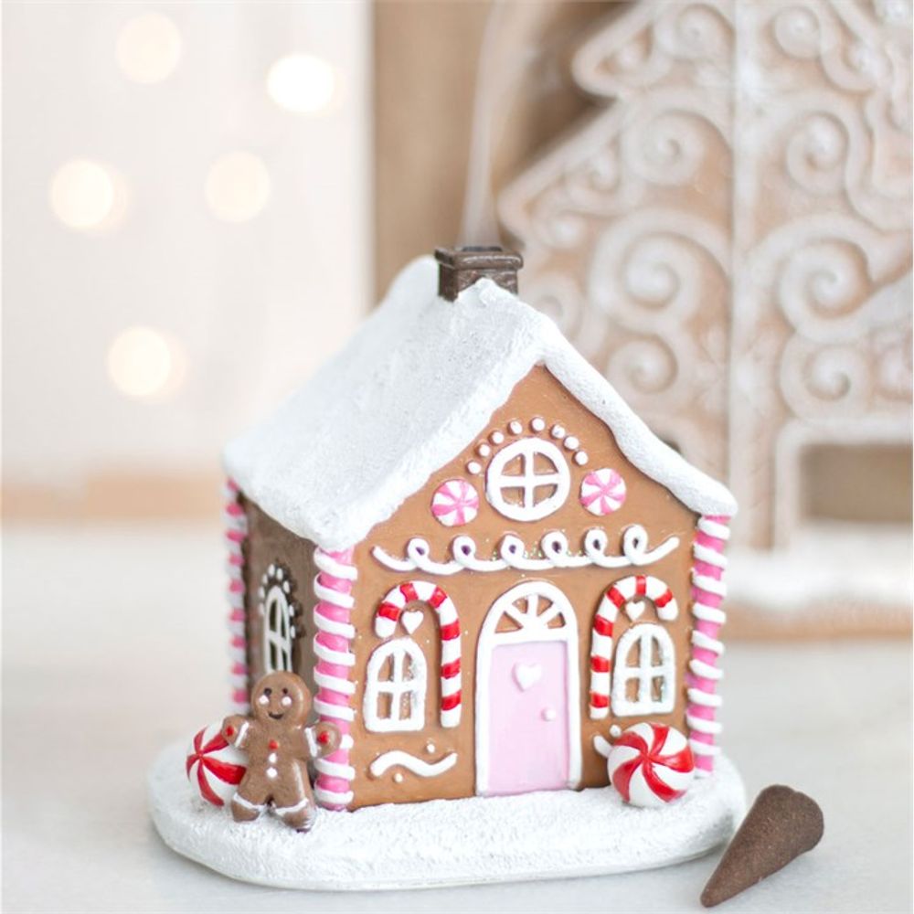 Pink Gingerbread House Incense Cone Burner - Incense Holders at Gift Moments