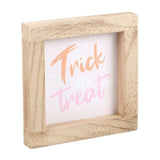 Pink Trick or Treat Wooden Frame Sign - Signs & Plaques at Gift Moments