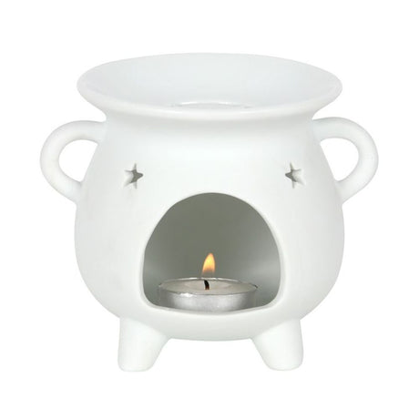 White Pentagram Cauldron Oil Burner - Oil & Wax Burners at Gift Moments