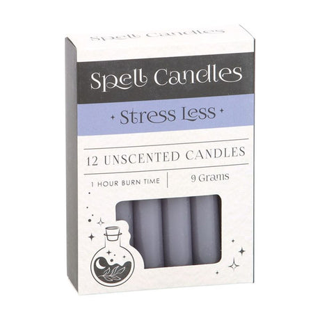 Pack of 12 Stress Less Spell Candles - Candles at Gift Moments