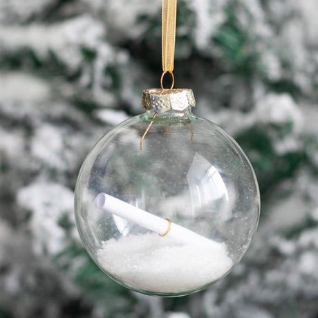 Christmas Wish Hanging Glass Bauble - Christmas Baubles at Gift Moments