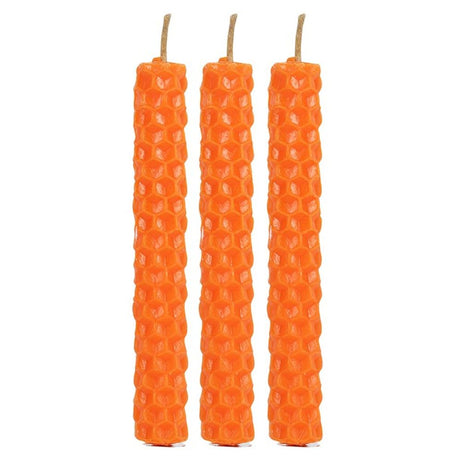 Set of 6 Orange Beeswax Spell Candles - Candles at Gift Moments