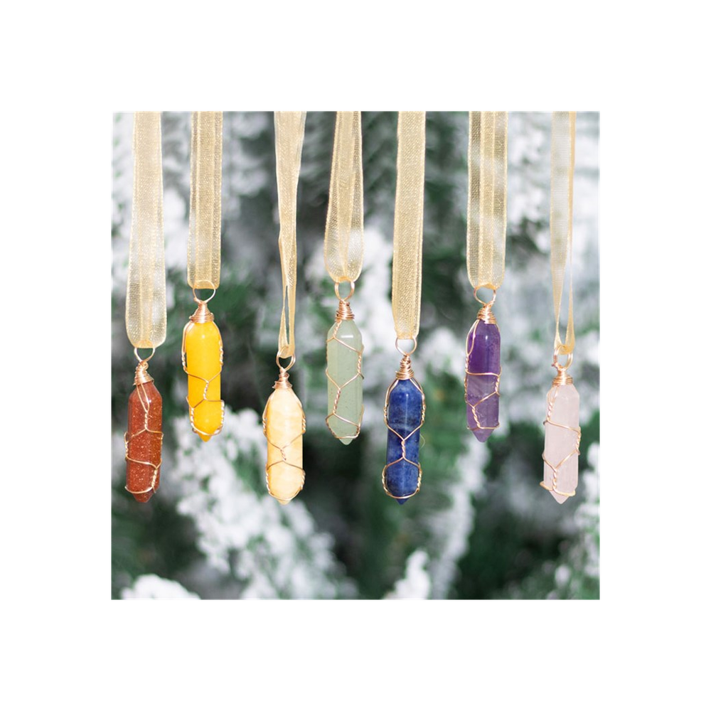 Set of 7 Hanging Crystal Tree Decorations - at Gift Moments