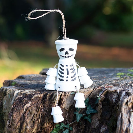 White Skeleton Terracotta Pot Man - at Gift Moments