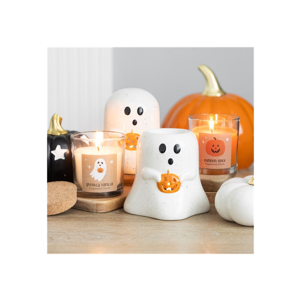 Ghost Shaped Oil Burner with Pumpkin - Oil & Wax Burners at Gift Moments