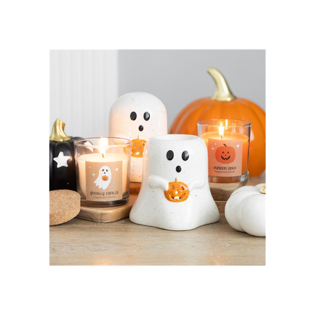 Ghost Shaped Oil Burner with Pumpkin - Oil & Wax Burners at Gift Moments