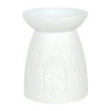 Elegant White Ceramic Buddha Face Oil Burner - Oil & Wax Burners at Gift Moments