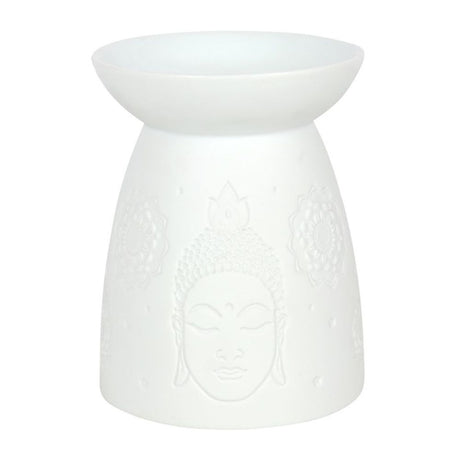 Elegant White Ceramic Buddha Face Oil Burner - Oil & Wax Burners at Gift Moments