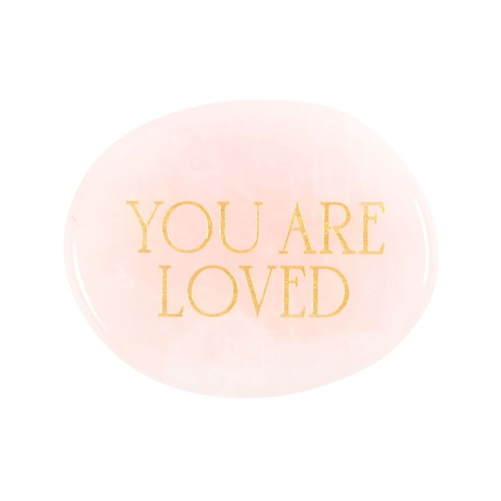 You Are Loved Rose Quartz Crystal Palm Stone - at Gift Moments