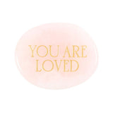 You Are Loved Rose Quartz Crystal Palm Stone - at Gift Moments