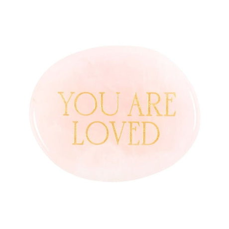 You Are Loved Rose Quartz Crystal Palm Stone - at Gift Moments