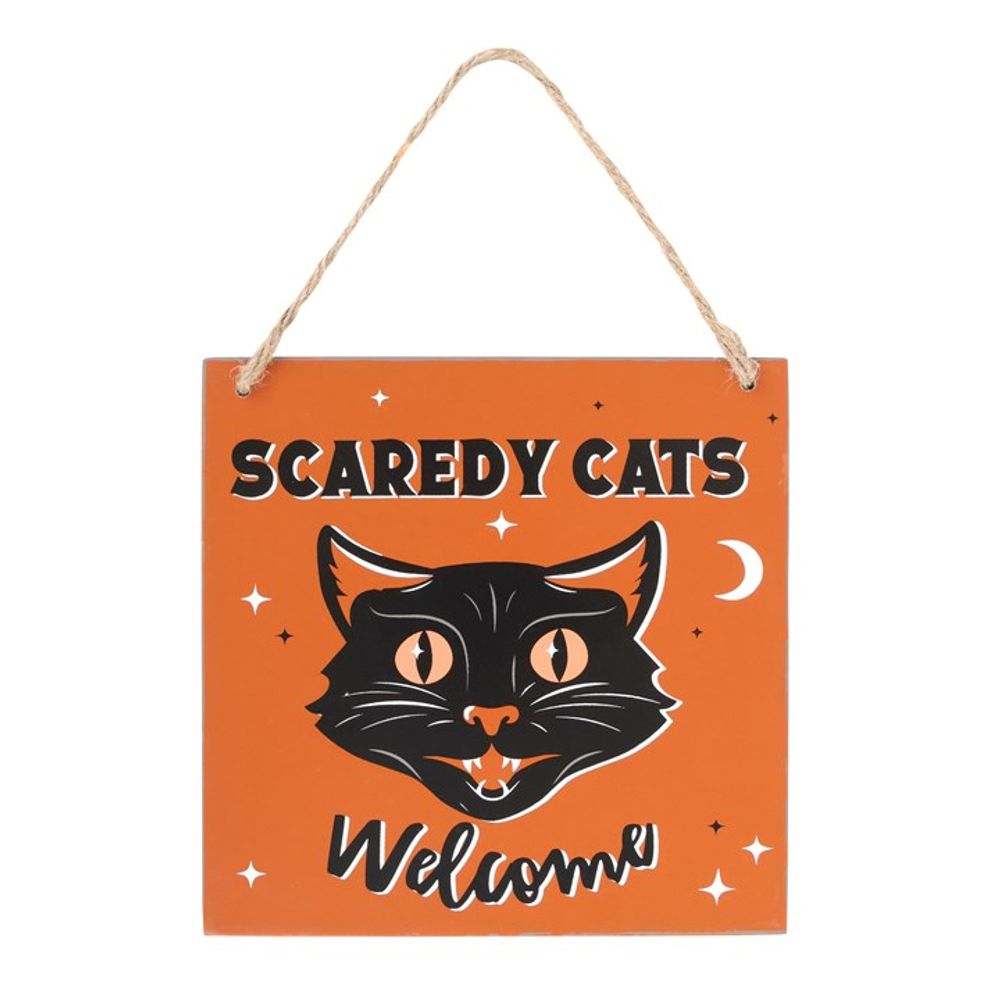 Scaredy Cats Welcome Hanging Sign - Signs & Plaques at Gift Moments