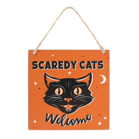 Scaredy Cats Welcome Hanging Sign - Signs & Plaques at Gift Moments