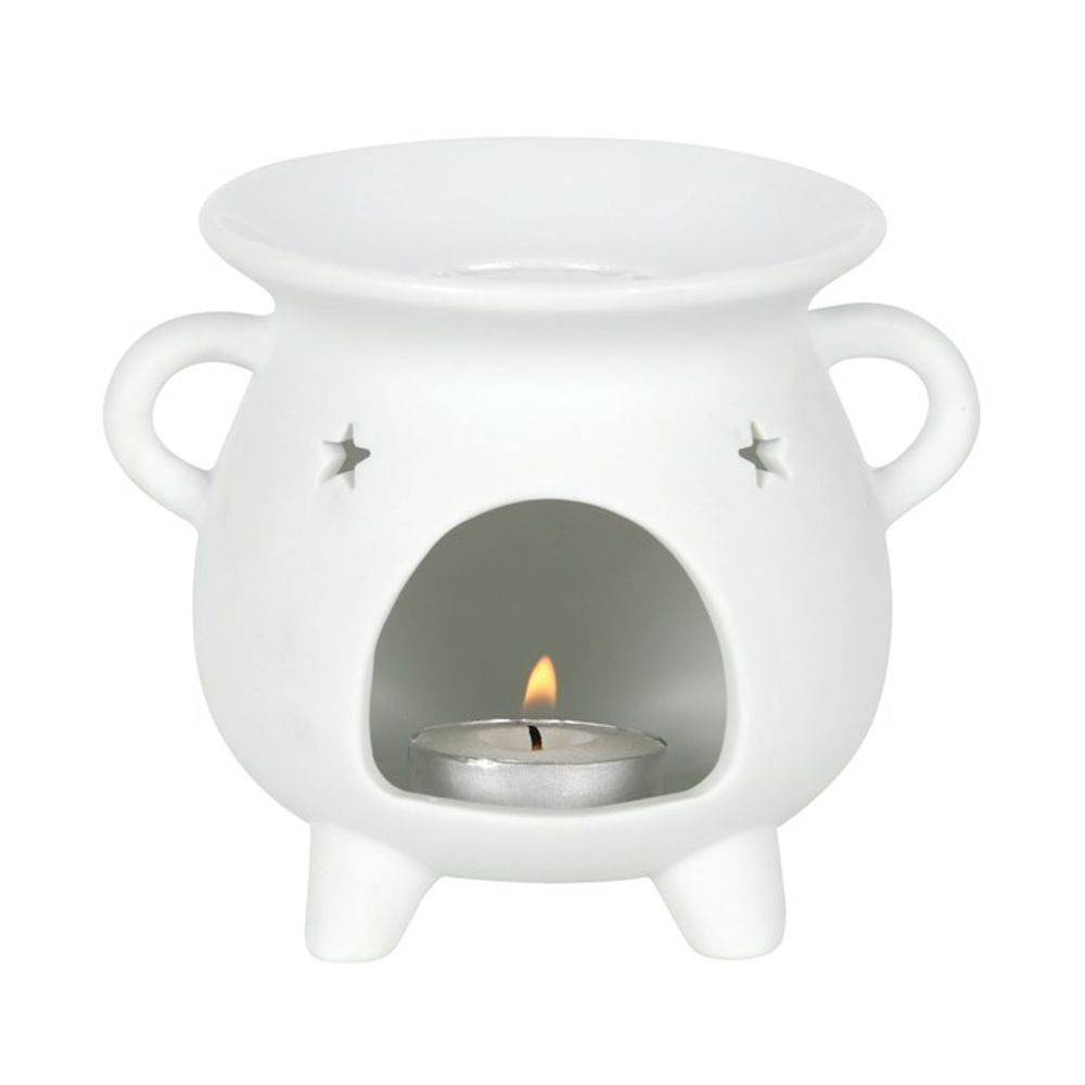 White Triple Moon Cauldron Oil Burner - Oil & Wax Burners at Gift Moments