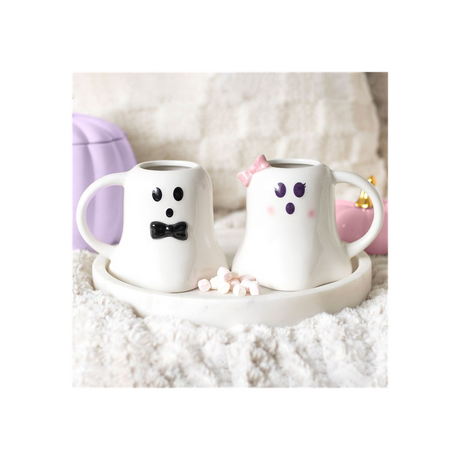 Mr and Mrs Boo Ghost Shaped Mug Set - Mugs at Gift Moments