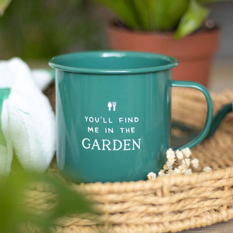 Garden Caffeine Fix Enamel Mug - Mugs at Gift Moments