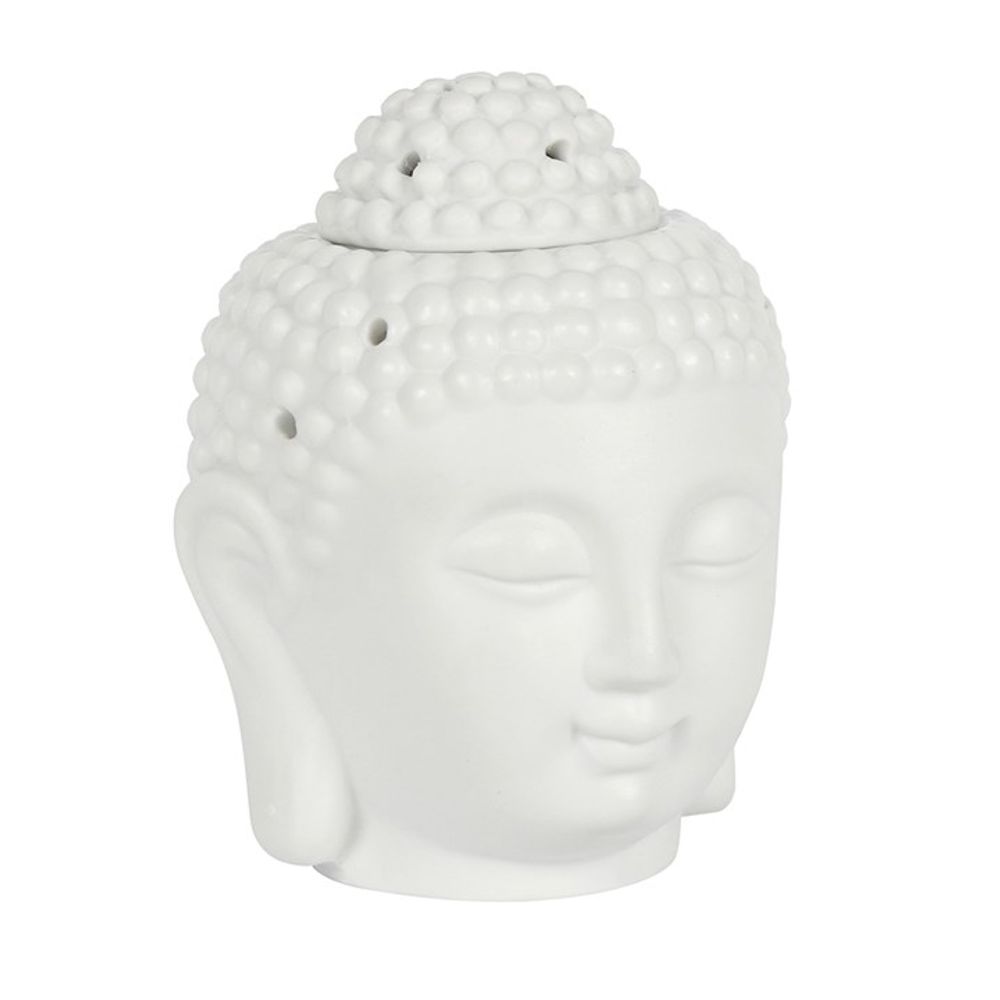 Matte White Buddha Head Oil Burner: 2 - Oil & Wax Burners By Gift Moments