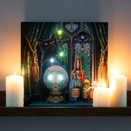 Witches Apprentice Light Up Canvas Plaque by Lisa Parker - Wall Art at Gift Moments