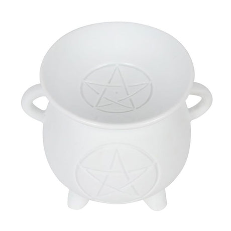 White Pentagram Cauldron Oil Burner - Oil & Wax Burners at Gift Moments