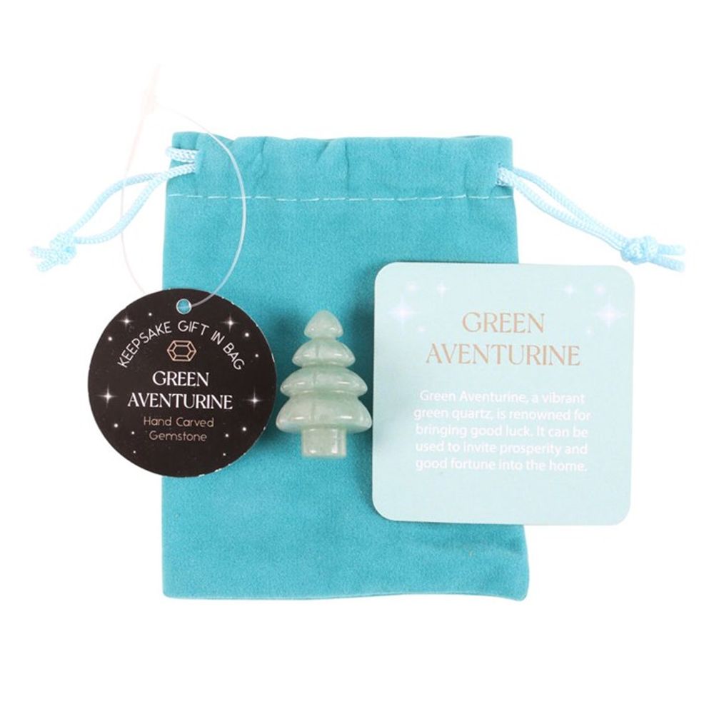 Green Aventurine Crystal Christmas Tree in a Bag - at Gift Moments