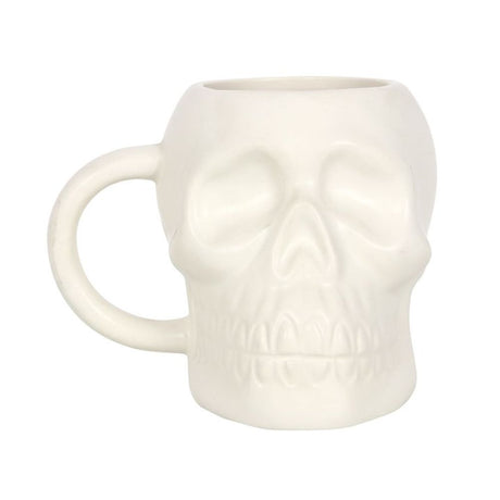 Matte White Skull Mug - Mugs at Gift Moments