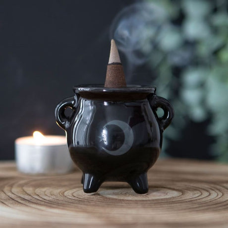 Mystical Moon Cauldron Ceramic Incense Holder - Incense Holders at Gift Moments