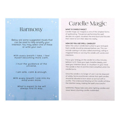 Pack of 12 Harmony Spell Candles - Candles at Gift Moments