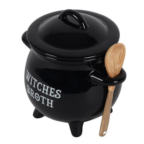 Witches Broth Cauldron Soup Bowl with Broom Spoon - Bowls at Gift Moments