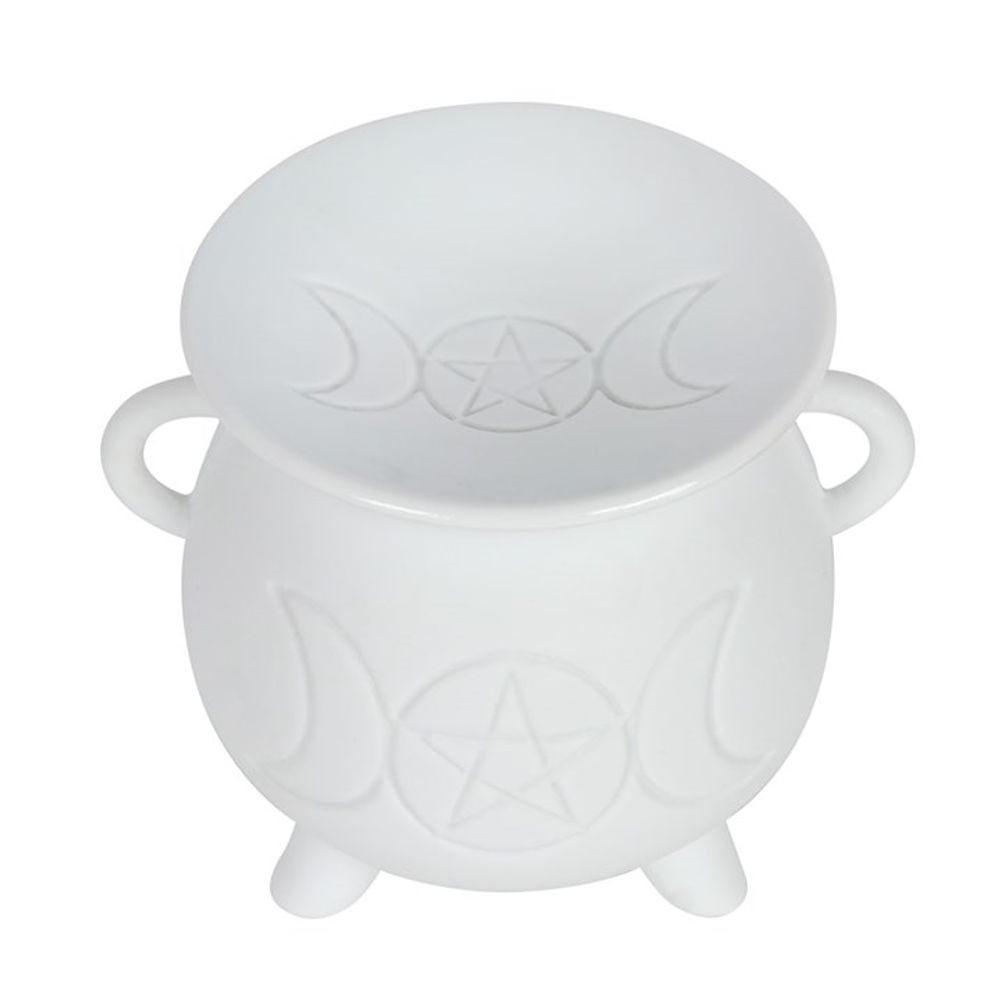 White Triple Moon Cauldron Oil Burner - Oil & Wax Burners at Gift Moments